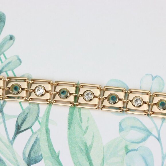 Elegant Rose Gold Bracelet with Evil Eye and Crystal Accents, XPBL0710 - Picture 6 of 12